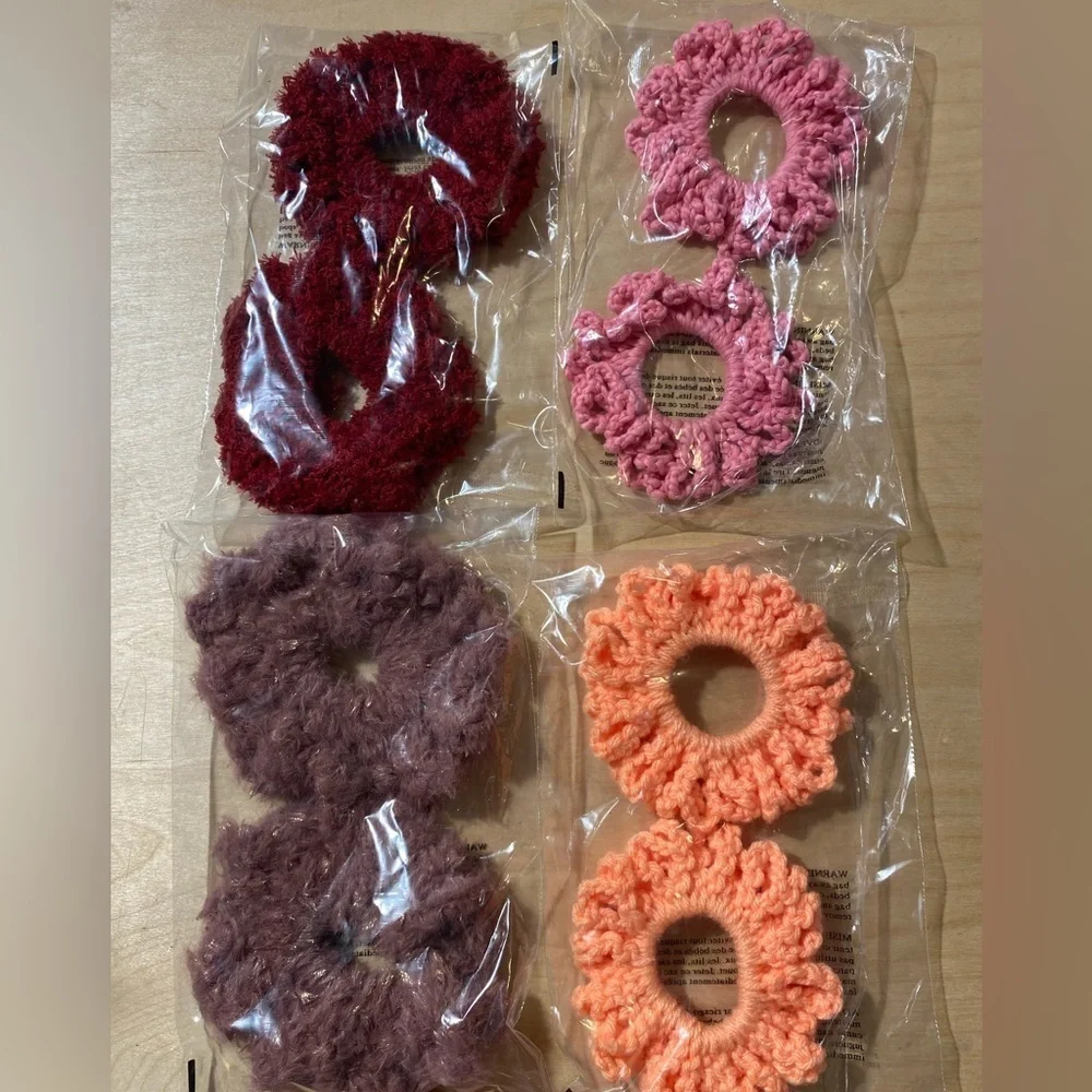 Hand Crafted Crochet Scrunchies 8 Pieces (AC-2)
